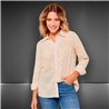 Mujer Camisa lino bordado estrellas - FRA