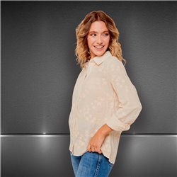 Mujer Camisa lino bordado estrellas - FRA
