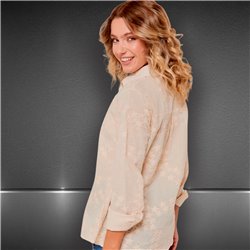 Mujer Camisa lino bordado estrellas - FRA