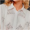Mujer Camisa lino bordado hilo lentejuelas - FRA