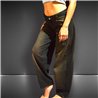 Mujer Pantalon jean baggy rigido tiro corto hebilla en cintura - BE