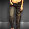 Mujer Pantalon jean baggy rigido tiro corto hebilla en cintura - BE