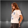Mujer Remera algodon lycra estampa hojas fondo color - FRA
