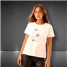 Mujer Remera algodon lycra estampa relieve estrass FLOWERS y FUN - FRA