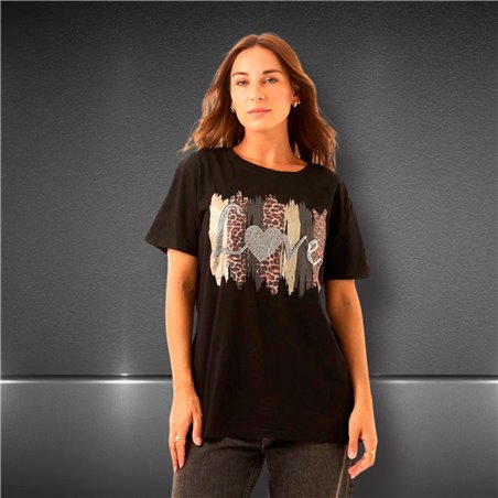 Mujer Remera algodon lycra over side estampa LOVE print - FRA