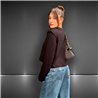 Mujer Pantalon jean wide leg frente cinturon ajustable - EM