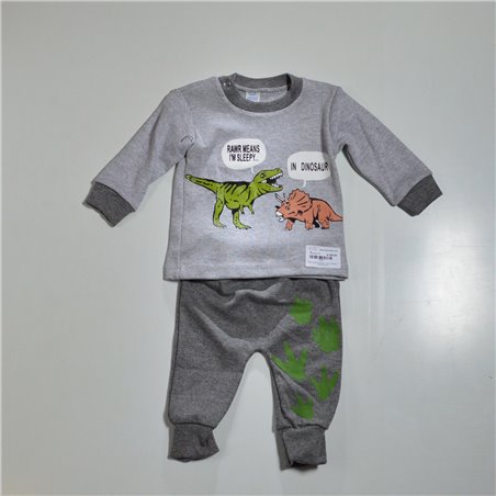 Bebe conjunto pantalon remera estampa DINOSAURIOS