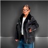 Mujer Campera gamulan piel frente cierres - EM