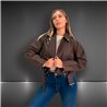 Mujer Campera ecocuero corta cruzada cinturon - EM