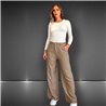 Mujer Pantalon lino wide leg cintura elastica - EM
