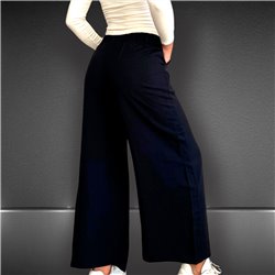 Mujer Pantalon lino wide leg cintura elastica - EM