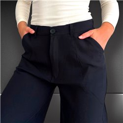 Mujer Pantalon lino wide leg cintura elastica - EM