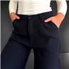 Mujer Pantalon lino wide leg cintura elastica - EM