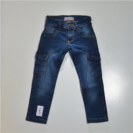 Nena pantalon jean elastizado bolsillo al costado