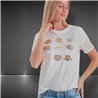 Mujer Remera algodon lycra estampa besitos  brillo dorado - FRA