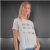 Mujer Remera algodon lycra estampa besitos  brillo dorado - FRA
