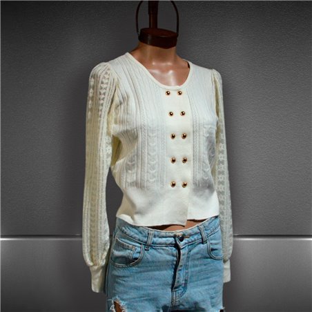 Mujer Cardigan bremer calado botones dorados - O