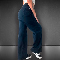 Mujer pantalon jean recto elastizado sin ruedo - EM