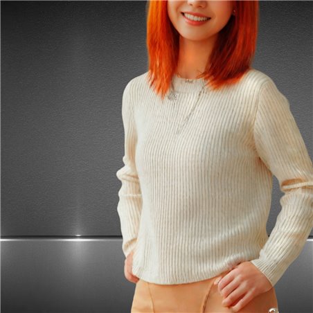 Mujer sweater bremer galon mini lentejuelas chapon en cuello - OO