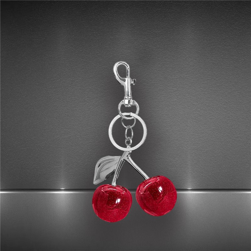 Llavero metal plateado cerezas - ANY