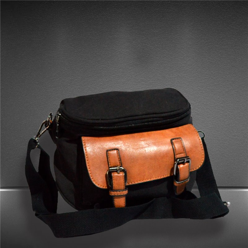 Morral lona solapa ecocuero hebillas - GO