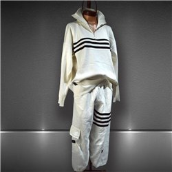 Mujer conjunto algodon pantalon buzo elastizado combinado - CA