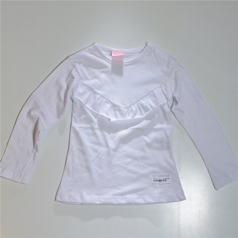 Nena remera algodon mangas largas frente volado 036