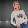 Mujer remera algodon mangas largas estampa corazones print - FRA