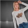 Mujer remera algodon mangas largas estampa corazones print - FRA