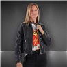 Mujer campera ecocuero fuelle al costado elastizado