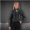 Mujer campera ecocuero fuelle al costado elastizado