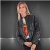 Mujer campera ecocuero fuelle al costado elastizado