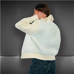 Mujer campera matelace combinado tejido frente cierre corta - HR