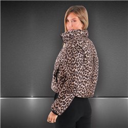 Mujer campera puffer corta print - FRA