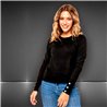 Mujer sweater bremer liso mangas botones brillo - FRA