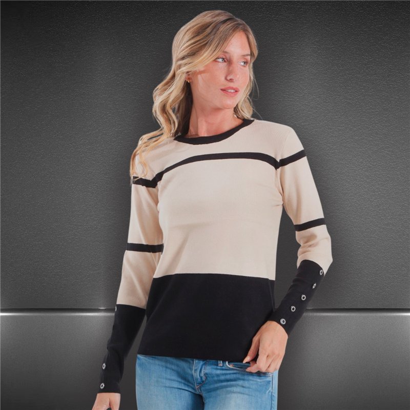 Mujer sweater bremer combinado rayado - FRA