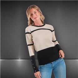 Mujer sweater bremer combinado rayado - FRA