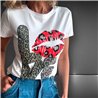 Mujer remera algodon brillo estampa LOVE NOCA - FRA