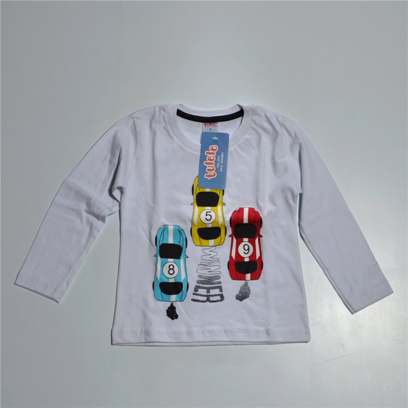 Bebe remera algodon mangas largas autitos de carrera