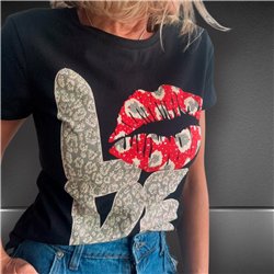 Mujer remera algodon brillo estampa LOVE NOCA - FRA