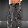 Mujer pantalon jean wide leg super desflecado - EM