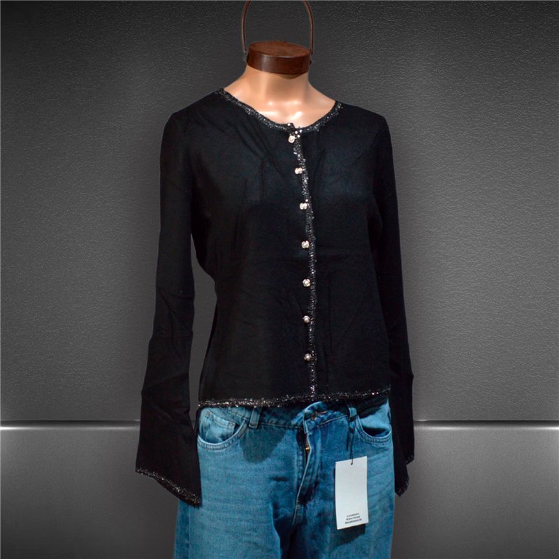 Mujer cardigan bremer detalle brillos botones perlas - OG