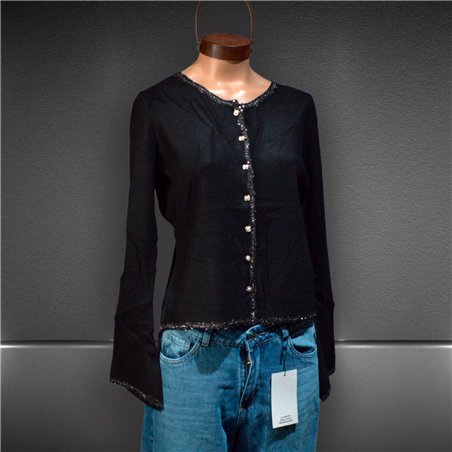 Mujer cardigan bremer detalle brillos botones perlas - OG