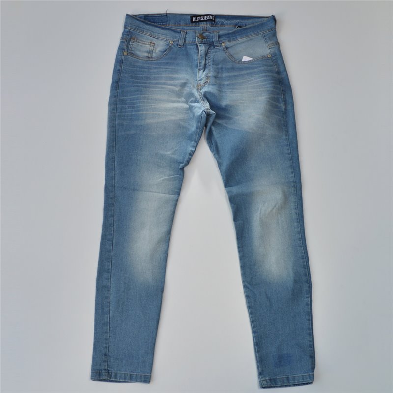 Hombre pantalon jean rasgado celeste o azul Alfis