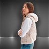 Mujer chaleco puffer con piel capucha - HL