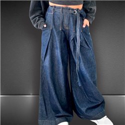 Mujer pantalon jean amplio pinzas - EM