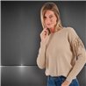 Mujer sweater bremer escote redondo flecos en mangas - FRA