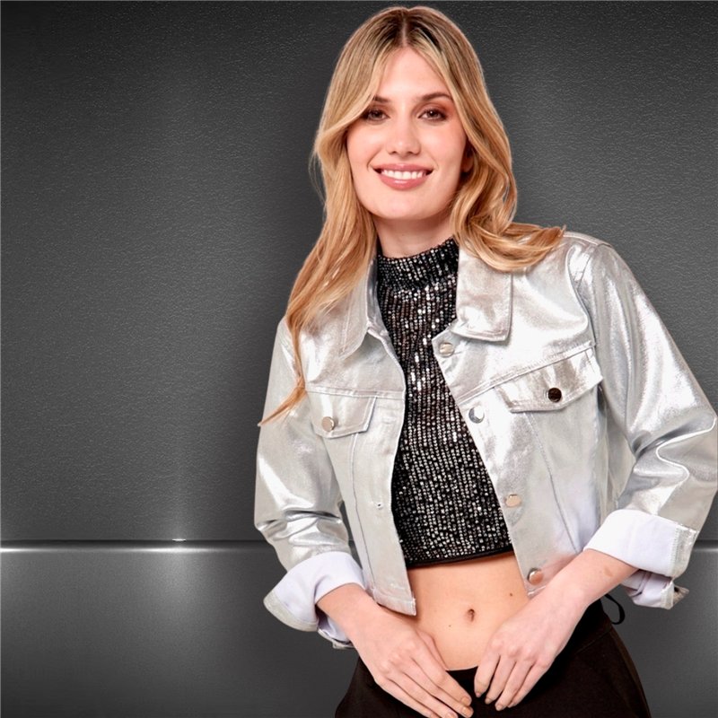 Mujer Campera jean laminada - FRA