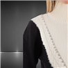 Mujer cardigan tejido lana combinado frente brillo - FRA
