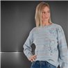 Mujer sweater tejido lana frente bordado flores lentejuelas - FRA